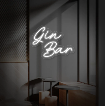 GIN BAR COCKTAIL PUB BEVERAGE DRINK IDEA REGALO INTERIOR DESIGN ARREDAMENTO INSEGNA NEON FLEX LED LUMINOSA 220V